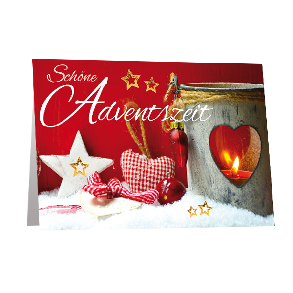 Motivkarte "Schöne Adventszeit" Windlicht