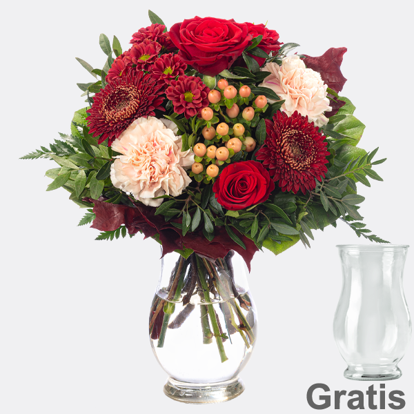 Blumenstrauß Herbstgedicht mit Vase