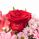 Blumenstrauß "Beste Oma" mit Vase & Ferrero Raffaello