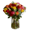 Bouquet of mixed coloured roses
