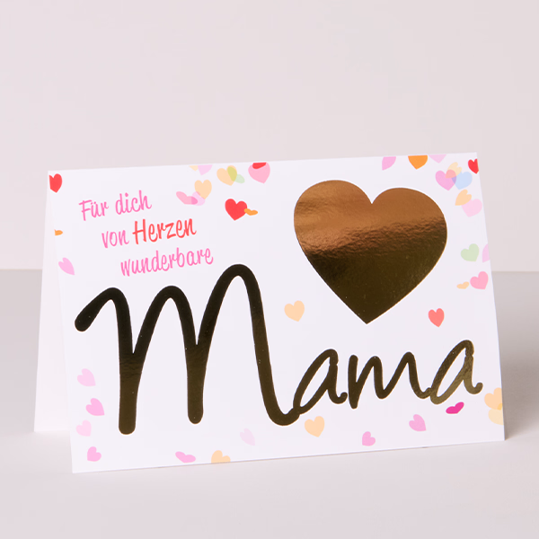 Greeting Card „Mama“ with Gold Foil