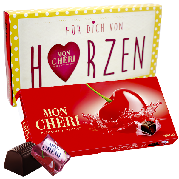 Mon Chéri mit Banderole "Für Dich von Herzen" (157g)