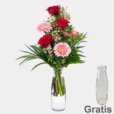 Blumenarrangement Herzenswunsch mit Vase