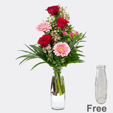 Flower Arrangement Herzenswunsch with vase