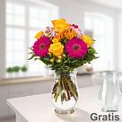 Blumenstrauß Farbentanz mit Vase