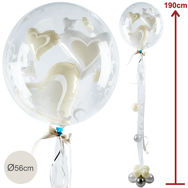 Double-Bubble-Riesenballon Herzen (190cm)