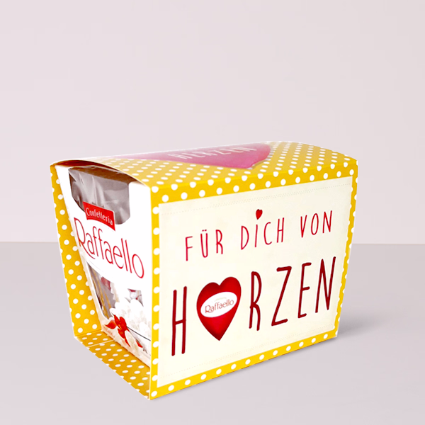 Raffaello mit Banderole „Für Dich von Herzen“