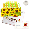 Personal greeting card with Merci: Alles Gute zum Geburtstag (250 g)