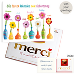 Personal greeting card with Merci: Die besten Wünsche zum Geburtstag (250g)