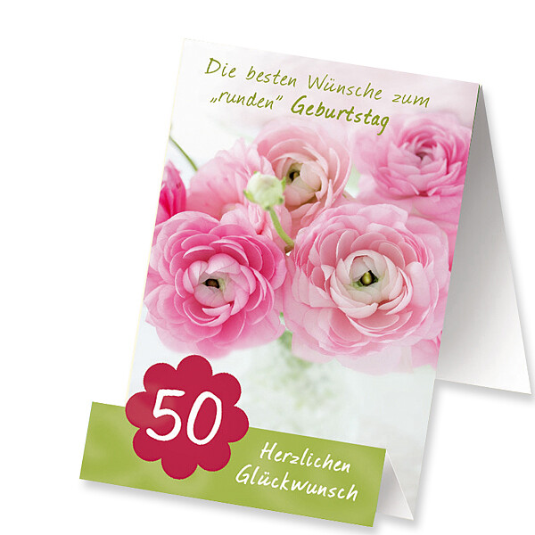 Aufstellkarte "Zum 50. Geburtstag"