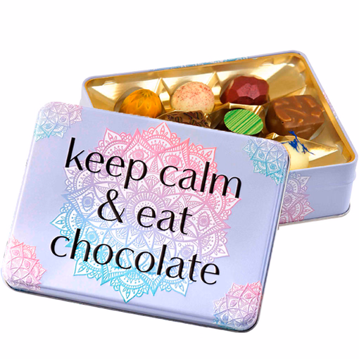 Präsentdose „keep calm and eat chocolate“