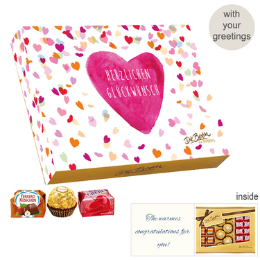 Personal greeting card with Ferrero Die Besten: Herzlichen Glückwunsch Personal greeting card with Ferrero Die Besten: Herzlichen Glückwunsch (269g)