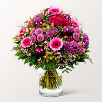 Premiumstrauß Weihnachtszeit mit Premiumvase & Ferrero Giotto 3er