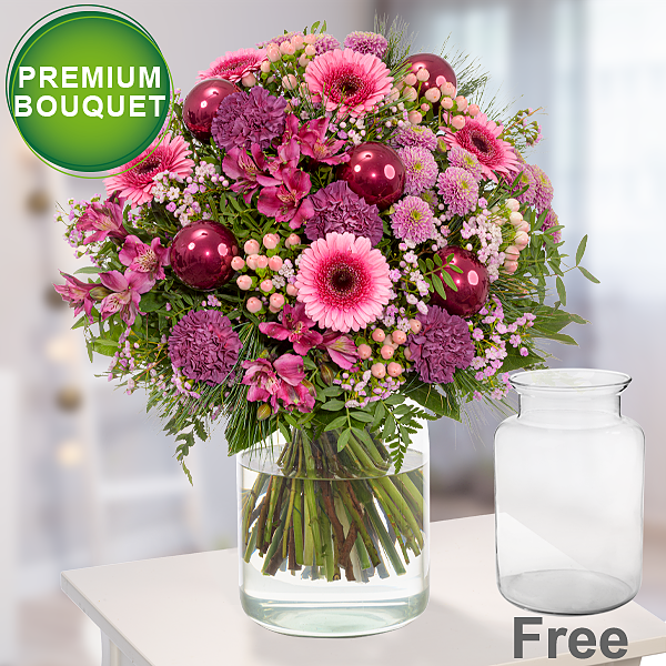 Premium Bouquet Weihnachtszeit with premium vase