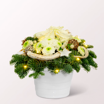 Arrangement Winterwunderland mit Lichterkette