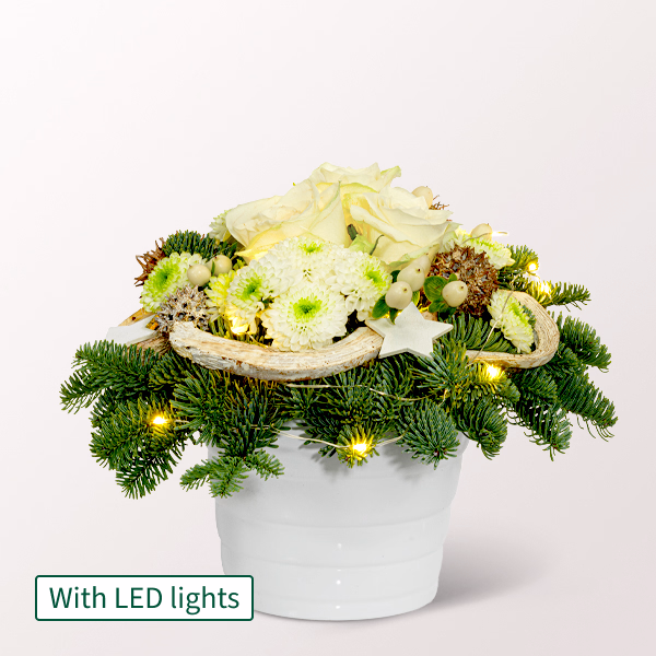 Arrangement Winterwonderland with X-Mas lights