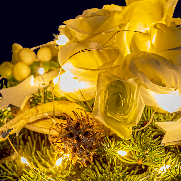 Arrangement Winterwunderland mit Lichterkette