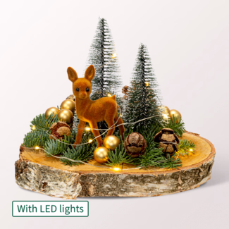 Winter Dream on Wood with X-Mas lights