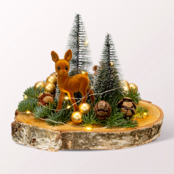 Winter Dream on Wood with X-Mas lights