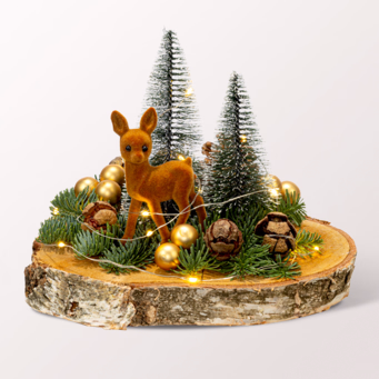 Winter Dream on Wood with X-Mas lights