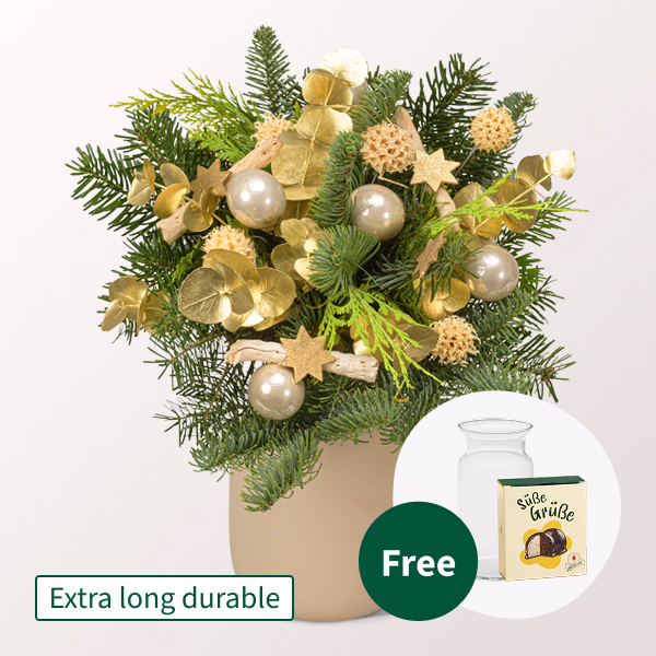Winter Bouquet Sternschnuppe with Halloren Balls & vase