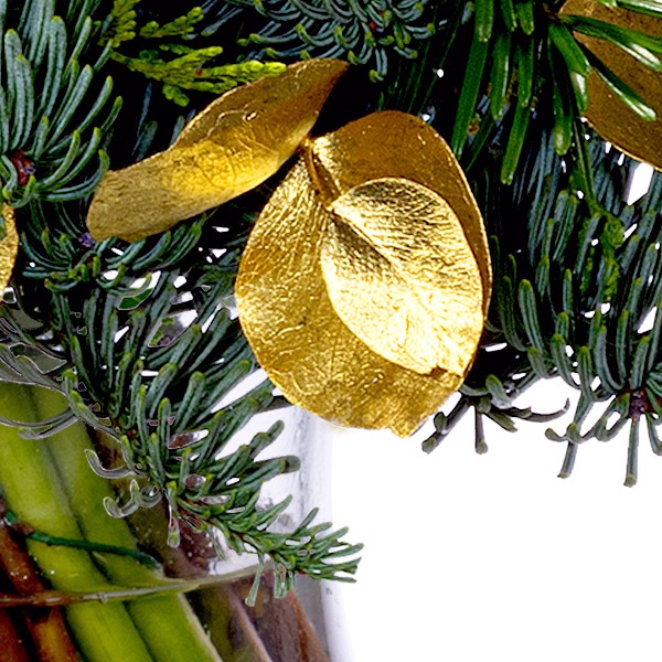 Winterstrauß Sternschnuppe mit Vase & Ferrero Giotto 3er