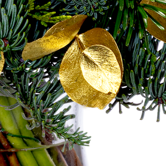 Winterstrauß Sternschnuppe mit Vase & Ferrero Giotto 3er