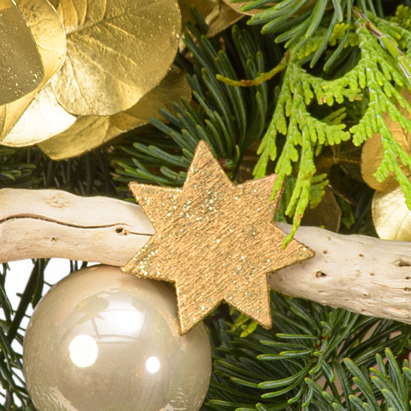 Winterstrauß Sternschnuppe mit Vase