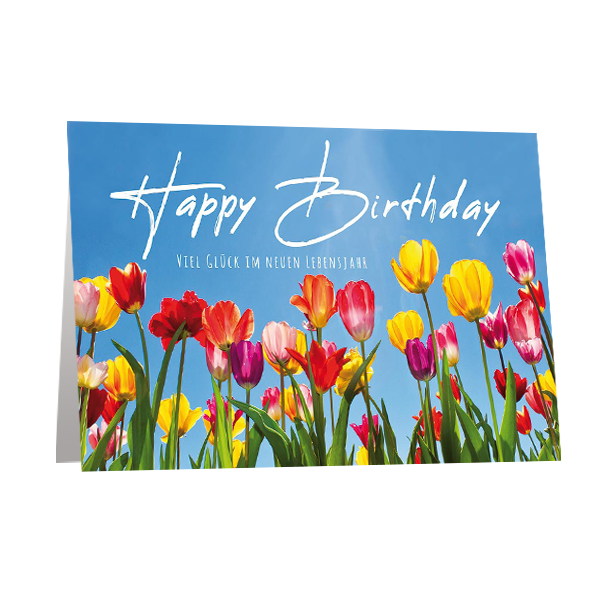 Motivkarte "Happy Birthday. Viel Glück im neuen Lebensjahr"