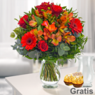 Blumenstrauß Blumensymphonie mit Vase & 2 Ferrero Rocher