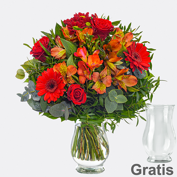 Blumenstrauß Blumensymphonie mit Vase