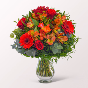 Flower Bouquet Blumensymphonie with vase & 3 Ferrero Giotto