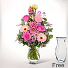 Flower Bouquet Rosa Himmel with vase