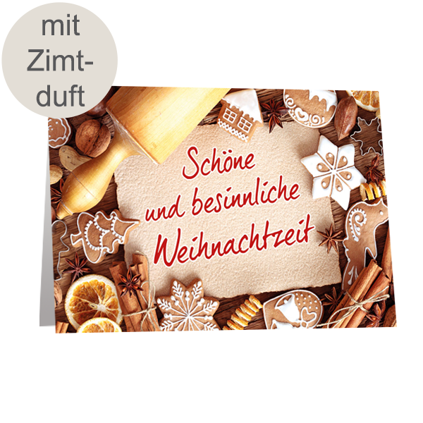 Zimt-Duftkarte "Schöne und besinnliche Weihnachtszeit"