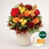Blumenstrauß Happy Halloween mit Vase & Teaballs & Ferrero Giotto 3er