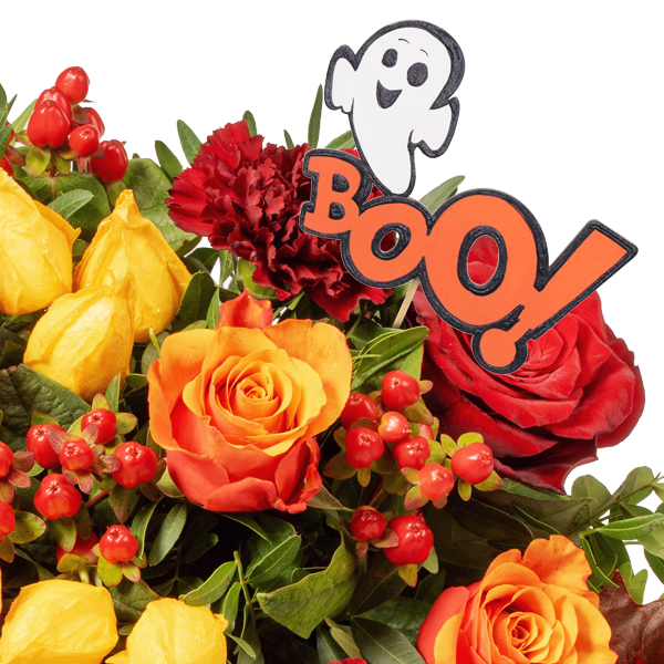 Flower Bouquet Happy Halloween with Halloren Balls & vase