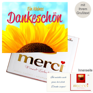 Persönliche Grußkarte mit Merci: Ein kleines Dankeschön (250g)