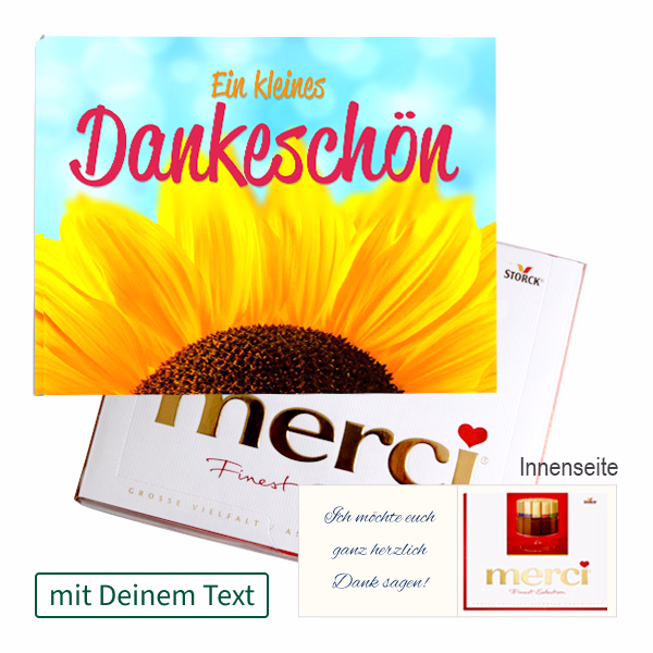 Persönliche Grußkarte mit Merci: Ein kleines Dankeschön (250 g)