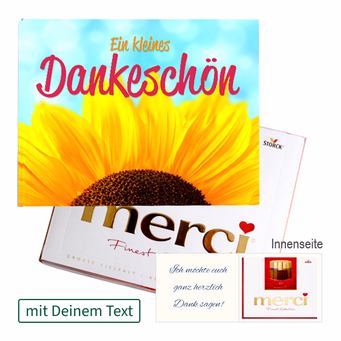 Persönliche Grußkarte mit Merci: Ein kleines Dankeschön (250 g)