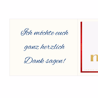 Persönliche Grußkarte mit Merci: Rosen (250 g)