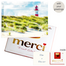 Personal greeting card with Merci: Leuchtturm (250 g)