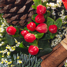 Flower Bouquet Winterstimmung with vase & 2 Ferrero Rocher