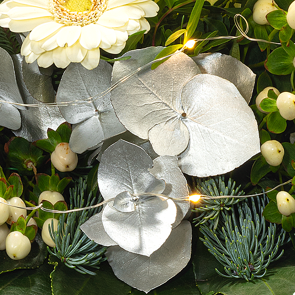 Blumenstrauß Schneegestöber mit Vase &amp; 2 Ferrero Rocher - Blumen online ...
