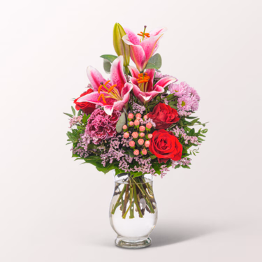 Flower Bouquet Mutterglück with vase & 3 Ferrero Giotto