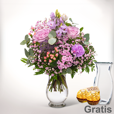Blumenstrauß Blütenkuss mit Vase & 2 Ferrero Rocher
