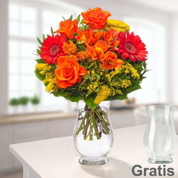 Blumenstrauß Blütenkuss mit Vase