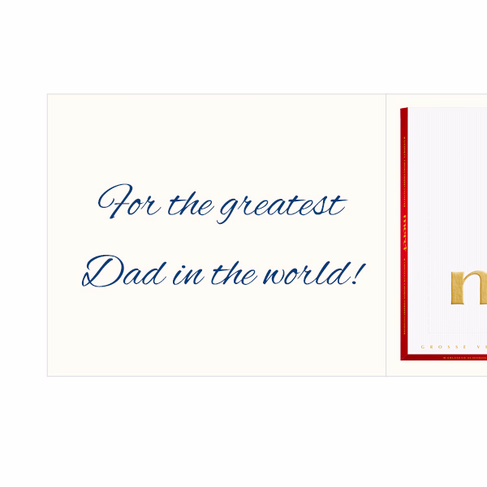 Personal greeting card with Merci: Alles Gute. Für meinen Papa (250 g)