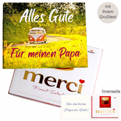 Persönliche Grußkarte mit Merci: Alles Gute. Für meinen Papa (250 g)
