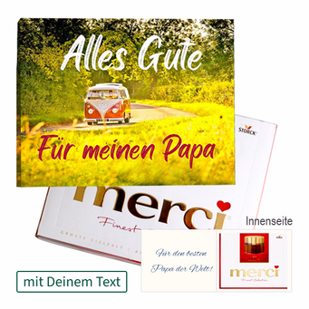 Persönliche Grußkarte mit Merci: Alles Gute. Für meinen Papa (250 g)