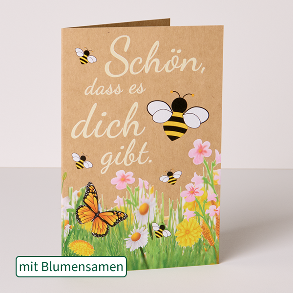 Motivkarte mit Blumensaat